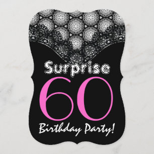 Invitación SORPRENDA el 60.o cumpleaños las estrellas negras