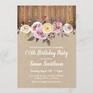 Invitación SORPRENDA el 60.o y cualquier madera de la fiesta