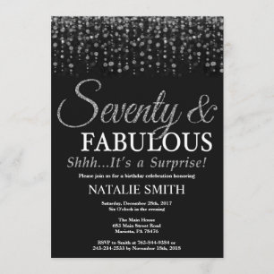 Invitación Sorprenda el 70.o cumpleaños setenta y la plata