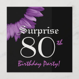 Invitación SORPRENDA el 80.o girasol de la púrpura de la