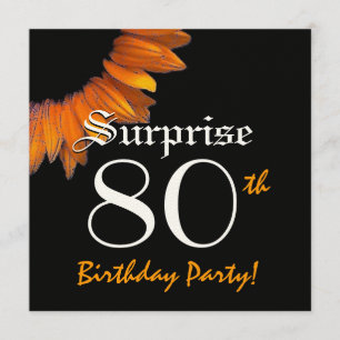 Invitación SORPRENDA el 80.o girasol del naranja de la fiesta