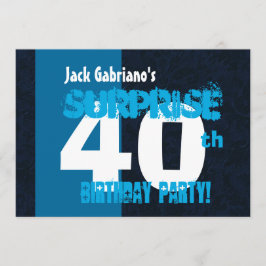 Invitación SORPRENDA el azul moderno W566A del 40.o
