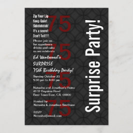 Invitación SORPRENDA el rojo blanco negro v3 del 75.o