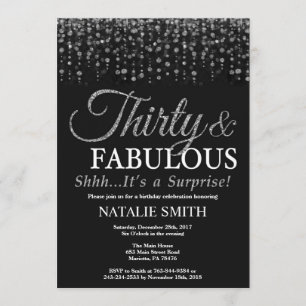 Invitación Sorprenda el trigésimo cumpleaños treinta y la