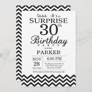 Invitación Sorprenda el trigésimo negro Chevron de la