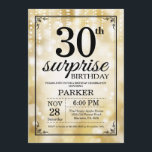 Invitación Sorprenda el trigésimo purpurina del oro de la<br><div class="desc">Sorprenda la trigésima invitación del cumpleaños con las luces de la secuencia del oro con los antecedentes del purpurina del oro. Cumpleaños del oro. Cumpleaños adulto. Los hombres o las mujeres Bday invitan. décimotercero décimo quinto décimosexto décimo octavo vigésimo 21ro trigésimo 40.o 50.o 60.o 70.o 80.o 90.o 100o, cualquier edad....</div>