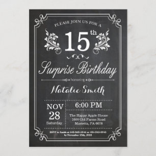 Invitación Sorprenda la décimo quinta pizarra de la
