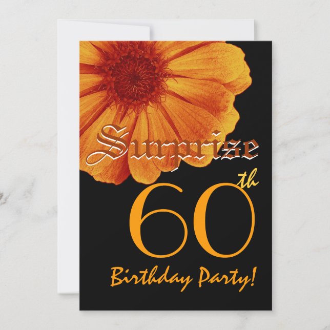 Invitación SORPRENDA la margarita anaranjada del 60.o del (Anverso)