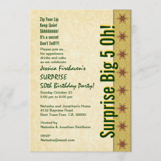 Invitación SORPRENDA las 50.as estrellas B382 del verde del