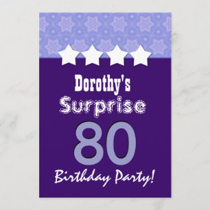 Invitación SORPRENDA las estrellas púrpuras V02 del 80.o
