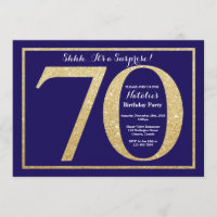 Sorprenda los 70.os azules marinos del cumpleaños