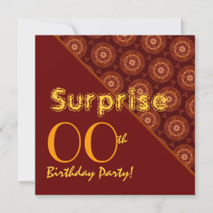 Invitación SORPRENDE Cualquier Año Día De Cumpleaños Gold Sie