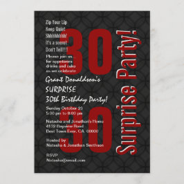 Invitación SORPRENDENTE 30 cumpleaños blanco negro F001
