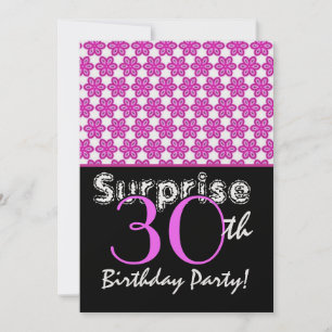 Invitación SORPRENDENTE 30 cumpleaños, pequeñas flores