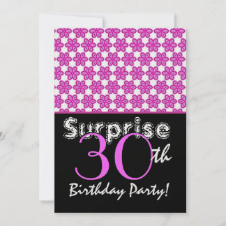 Invitación SORPRENDENTE 30 cumpleaños, pequeñas flores