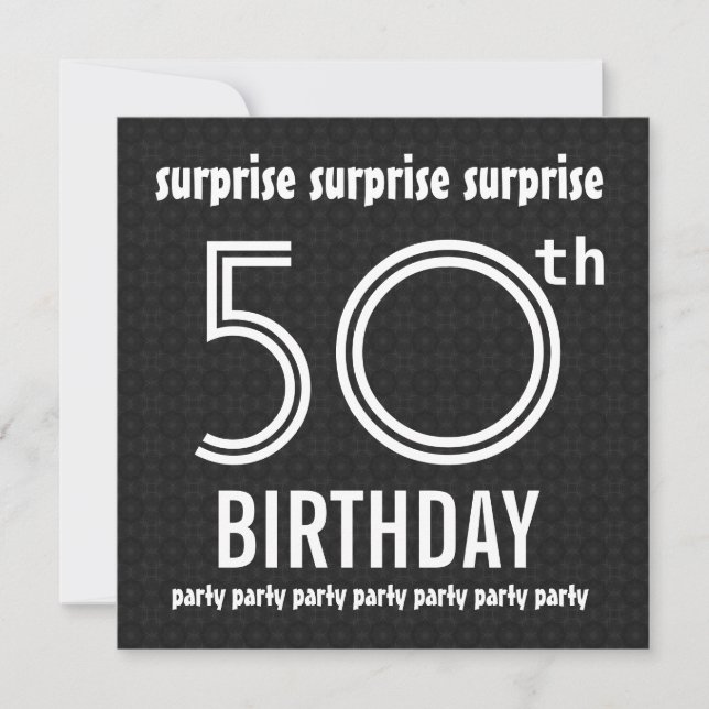 Invitación SORPRENDENTE 50 aniversario de la fiesta de cumple (Anverso)