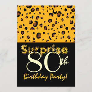 Invitación SORPRENDENTE leopardo negro dorado en 80 años