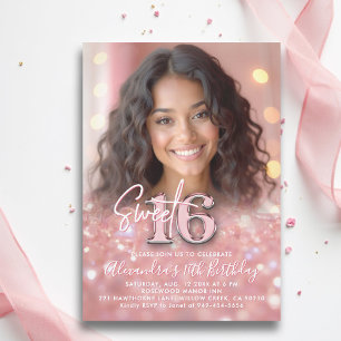 Invitación Sorprendentemente Rubor Pink Elegant Moda Foto Dul