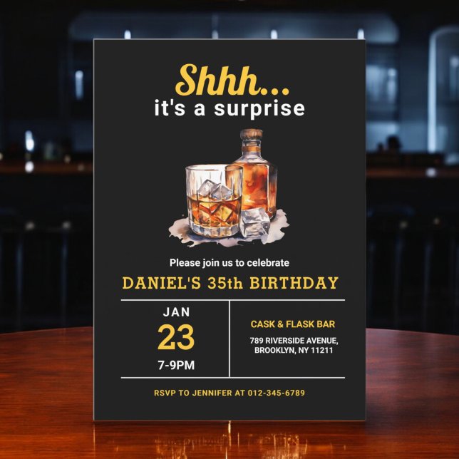Invitación Sorprender a cualquier edad Whiskey Bourbon Birday (Subido por el creador)