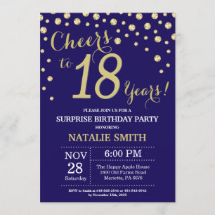 Invitación Sorpresa 18.º Diamante Azul y Oro de la Armada de 