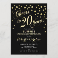 Sorpresa 20 Aniversario de Boda - Negro y Oro