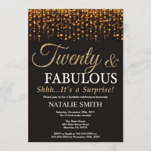 Invitación Sorpresa 20 años y fabuloso oro