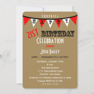 Invitación Sorpresa 21ª fiesta de cumpleaños