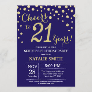 Invitación Sorpresa 21° aniversario de la Marina Azul y Diama