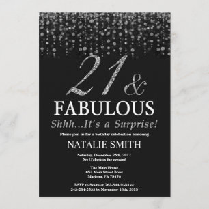 Invitación Sorpresa 21 cumpleaños 21 y fabuloso