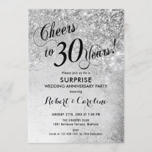 Invitación Sorpresa 30º Aniversario de Boda - Plata