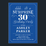 Invitación Sorpresa 30.º Fiesta de cumpleaños - Blanco de la<br><div class="desc">Sorpresa 30.ª Invitación a la fiesta de cumpleaños. Sencillo diseño de estilo marinero y blanco. Celebración sorpresa de cumpleaños para hombre o mujer. ¡Se puede personalizar en cualquier edad!</div>