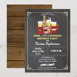 Invitación Sorpresa 30 cumpleaños Tiervo 30 bar pizarra