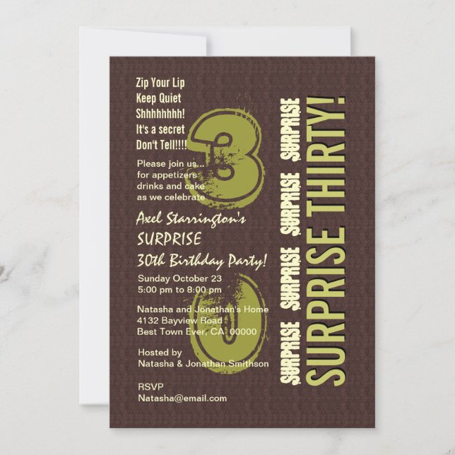 Invitación SORPRESA 30 cumpleaños V11 (Anverso)