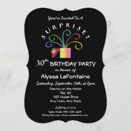 Invitación ¡SORPRESA! 30 o cualquier fiesta de cumpleaños neg