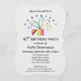 Invitación ¡SORPRESA! 40.ª o cualquier fiesta de cumpleaños p