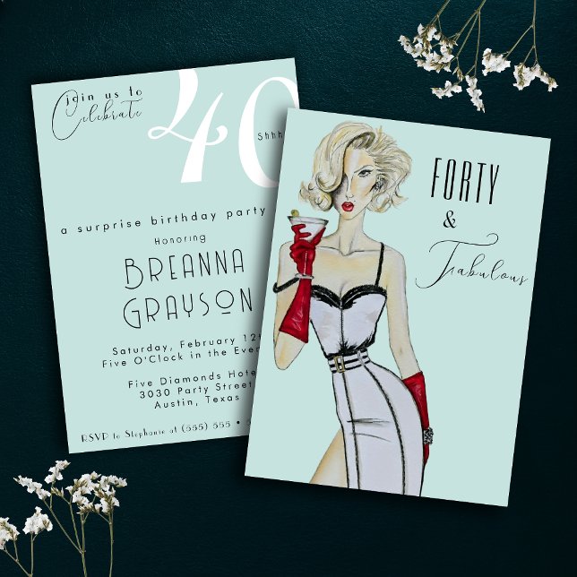 Invitación Sorpresa 40 cumpleaños 40 y el fantástico mentón (Subido por el creador)