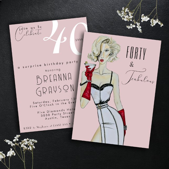 Invitación Sorpresa 40 cumpleaños 40 y el fantástico mentón (Subido por el creador)
