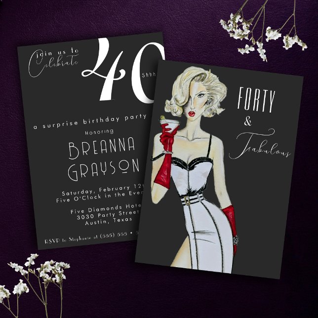 Invitación Sorpresa 40 cumpleaños 40 y el fantástico mentón (Subido por el creador)