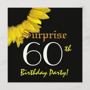 Invitación SORPRESA 40 cumpleaños Fiesta girasol amarillo