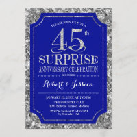 Sorpresa 45 Aniversario de Boda - Azul Plata