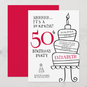Invitación Sorpresa 50.ª fiesta de cumpleaños