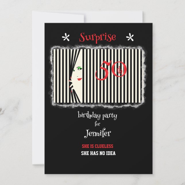 Invitación Sorpresa 50.º cumpleaños (Anverso)