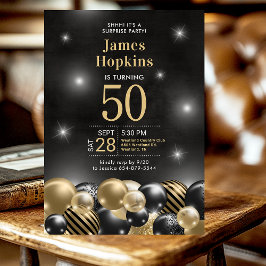 Invitación Sorpresa 50.º Fiesta de los globos de oro negro