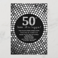 Sorpresa 50.º Purpurina negro y plateado