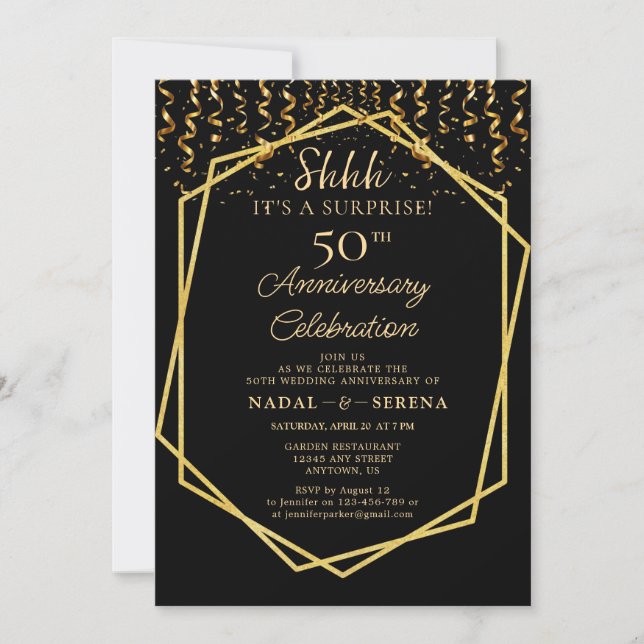 Invitación Sorpresa 50° aniversario Boda (Anverso)