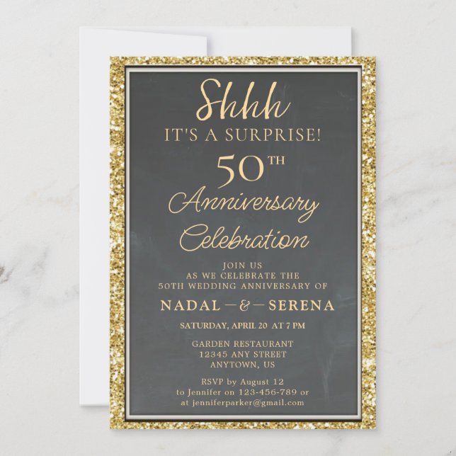 Invitación Sorpresa 50° aniversario Boda (Anverso)
