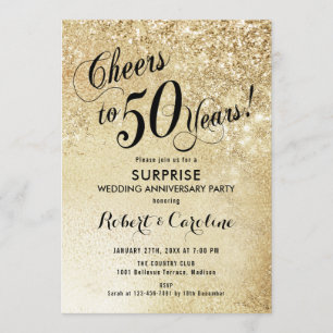 Invitación Sorpresa 50° aniversario Boda - Oro