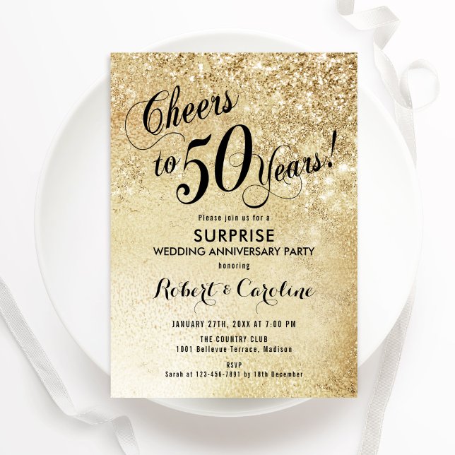 Invitación Sorpresa 50 Aniversario de Boda - Oro (Subido por el creador)