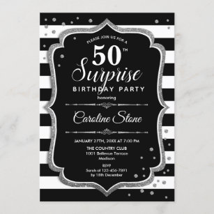 Invitación para el 50 cumpleaños en negro con efec, Zazzle.es