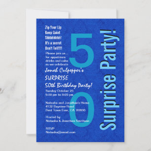 Invitación SORPRESA 50 cumpleaños Royal Blue B400